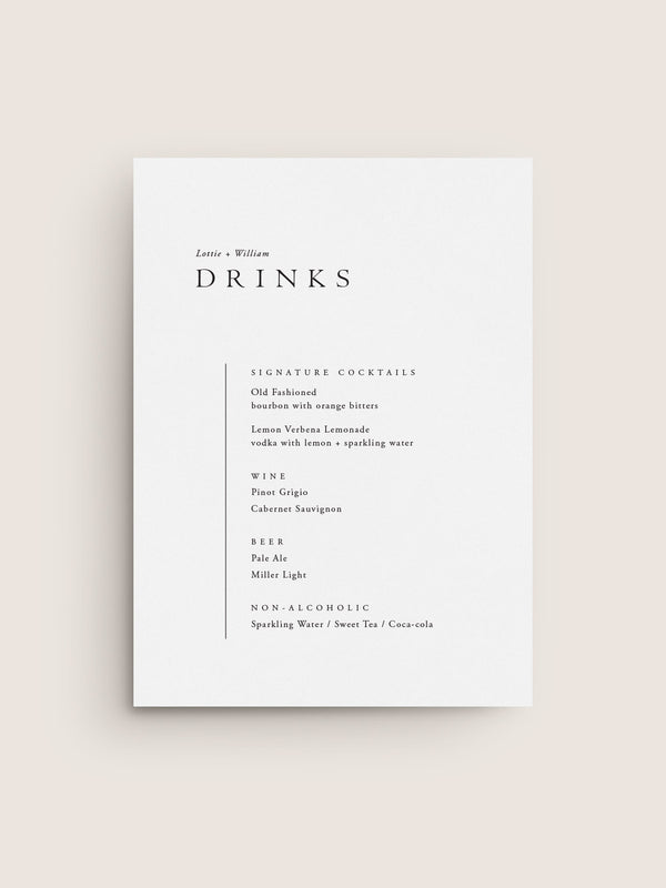 NARRATIVE / Bar Menu 01