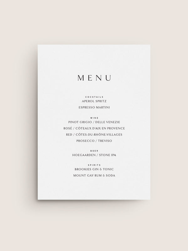 NARRATIVE / Bar Menu 03