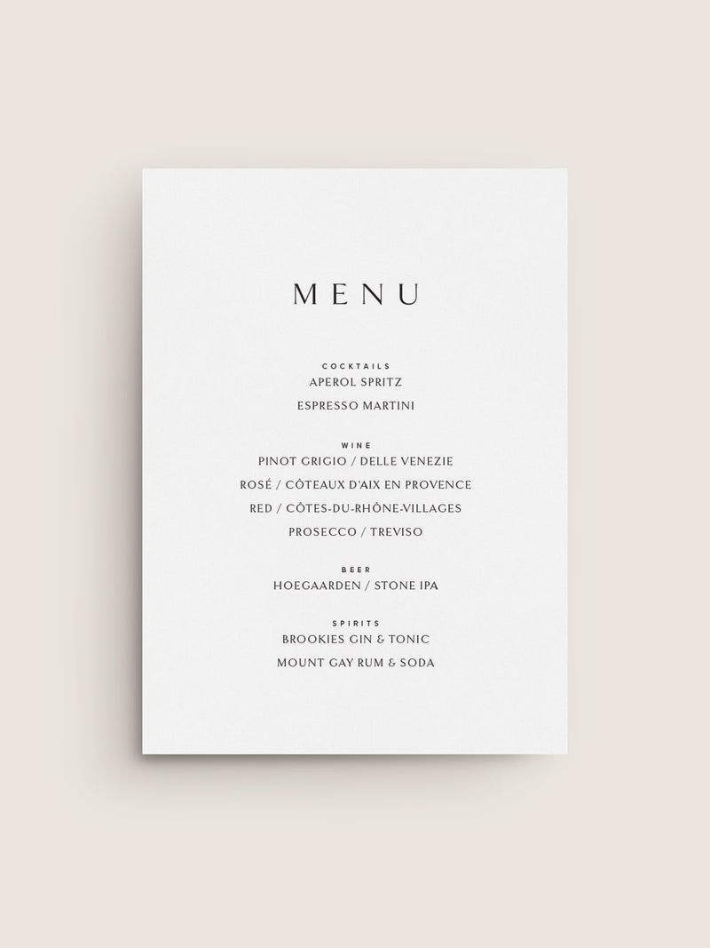 NARRATIVE / Bar Menu 03