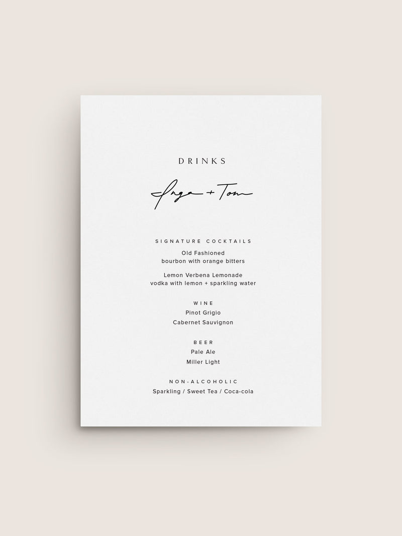 NEW ROMANTICS / Bar Menu 01