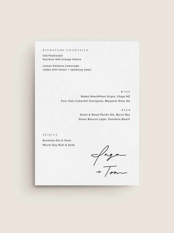 NEW ROMANTICS / Bar Menu 02
