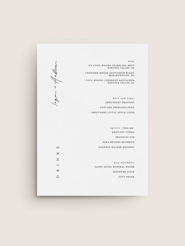 NEW ROMANTICS / Bar Menu 04