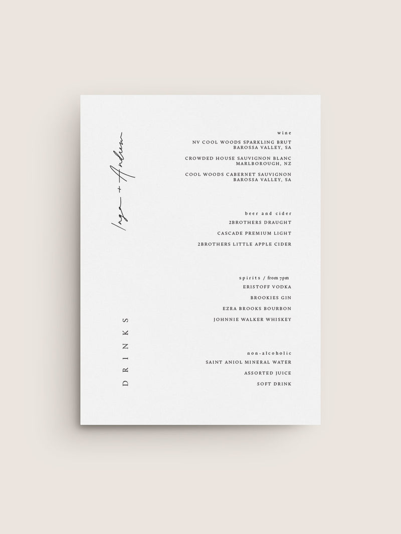 NEW ROMANTICS / Bar Menu 04